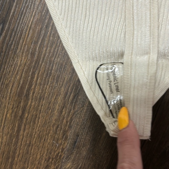 Good American ribbed cream turtleneck thong body suit XXL NEW - Picture 9 of 10